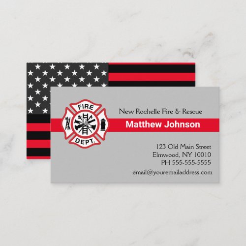 Add Firehouse Emblem Fire Department Firefighter  Business Card