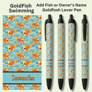 Add Fish's or Owner's Name, Swimming Goldfish Pen