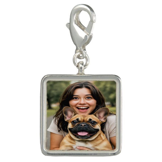 Add French Bulldog Photo Personalize Charm (Front)