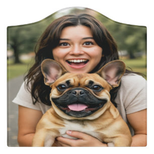 Add French Bulldog Photo Personalize Door Sign