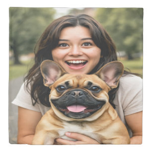 Add French Bulldog Photo Personalize Duvet Cover