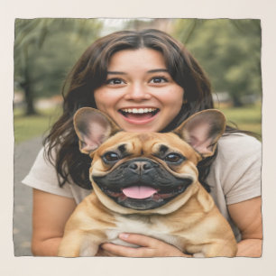 Add French Bulldog Photo Personalize Scarf