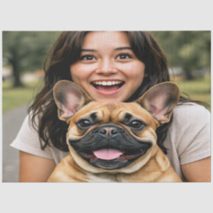 Add French Bulldog Photo Personalize Tissue Paper