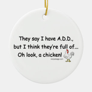 ADD Full of Chickens Ceramic Ornament