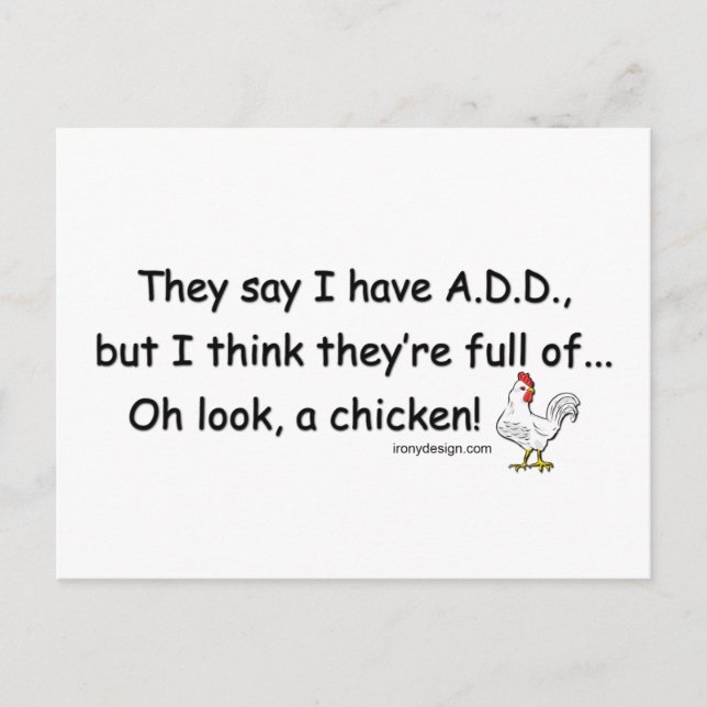 ADD Full of Chickens Postcard (Front)