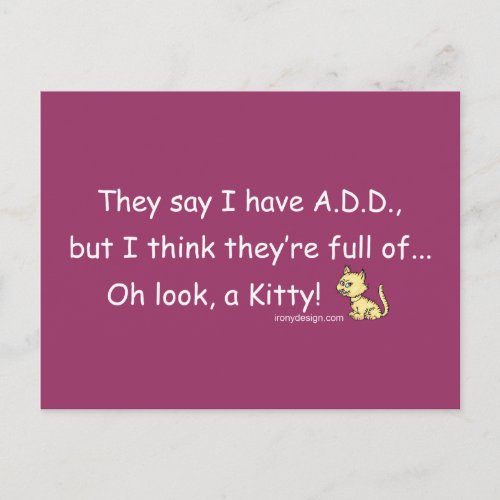 ADD full of Kitty Humor Postcard