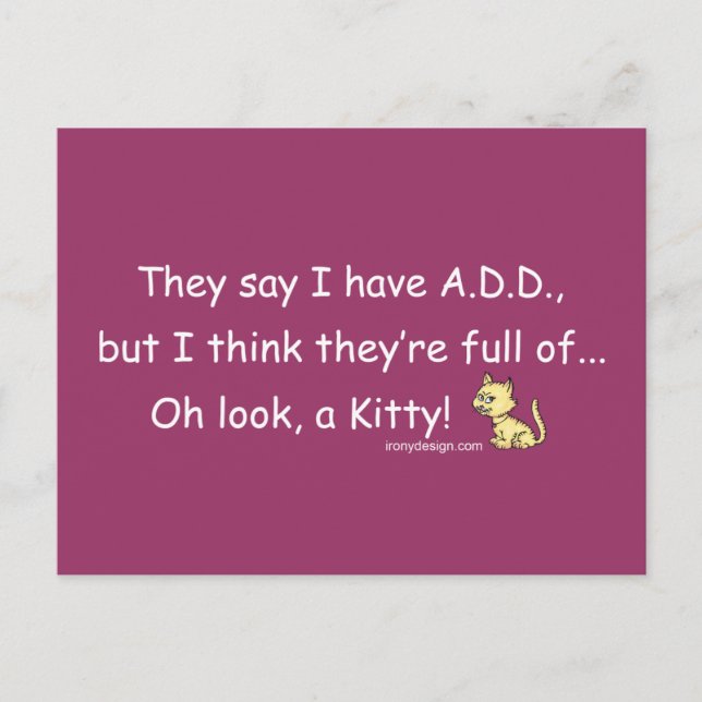 ADD full of Kitty Humor Postcard (Front)