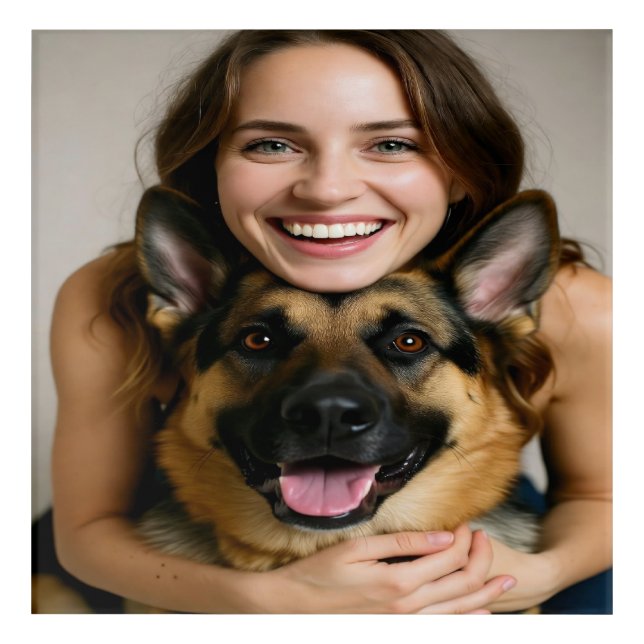 Add German Shepherd Photo Personalize Acrylic Print (Front)