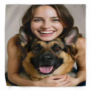 Add German Shepherd Photo Personalize Bandana