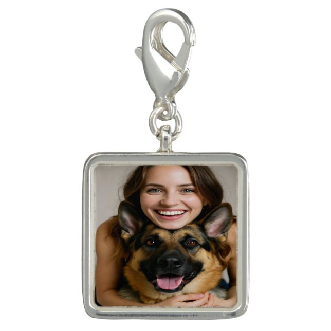 Add German Shepherd Photo Personalize Charm (Front)