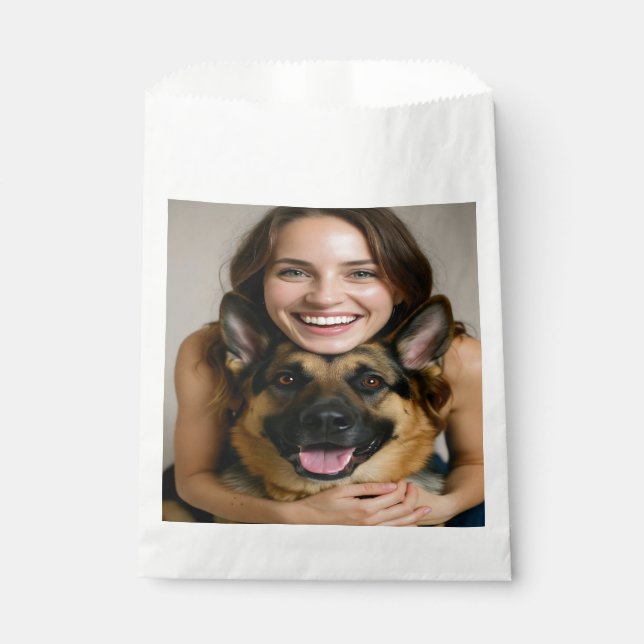 Add German Shepherd Photo Personalize Favor Bag (Front)