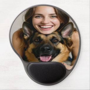 Add German Shepherd Photo Personalize Gel Mouse Pad