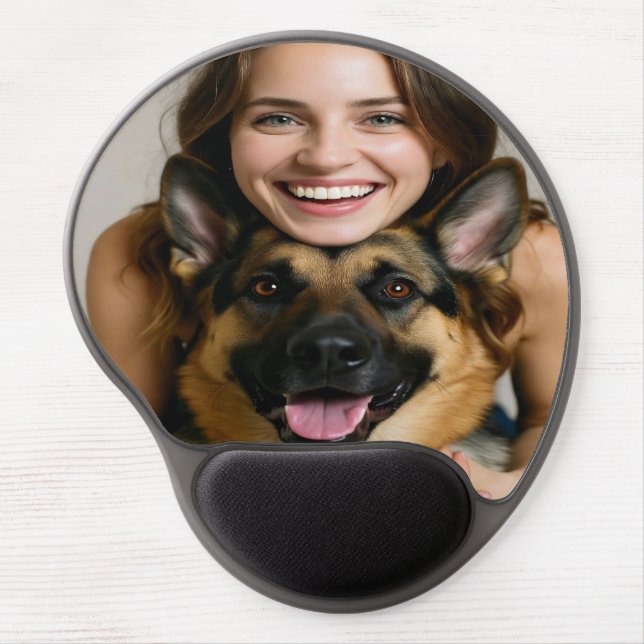 Add German Shepherd Photo Personalize Gel Mouse Pad (Front)