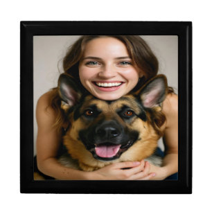 Add German Shepherd Photo Personalize Gift Box