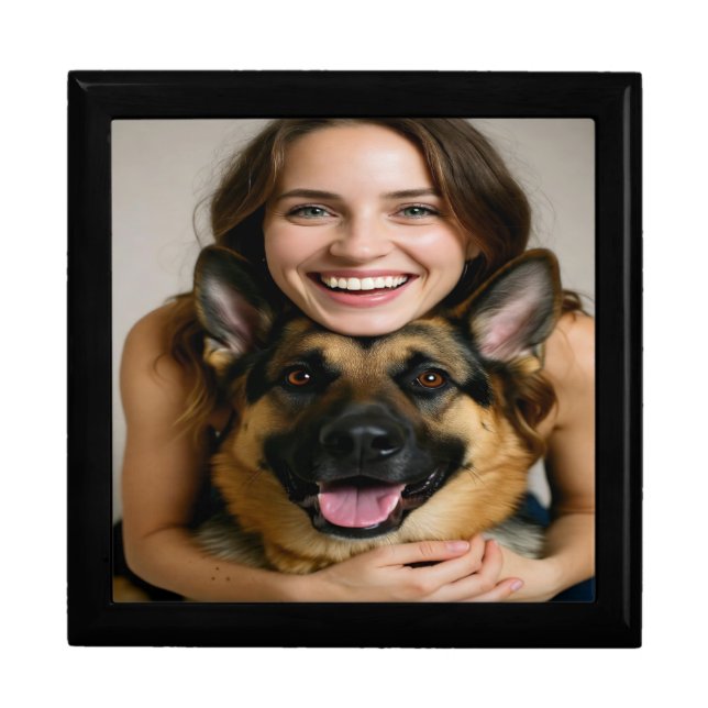 Add German Shepherd Photo Personalize Gift Box (Front)