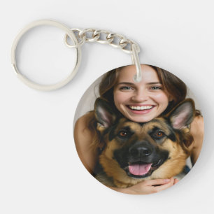 Add German Shepherd Photo Personalize Keychain