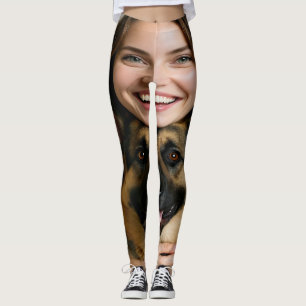 Add German Shepherd Photo Personalize Leggings