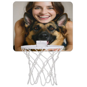Add German Shepherd Photo Personalize Mini Basketball Hoop