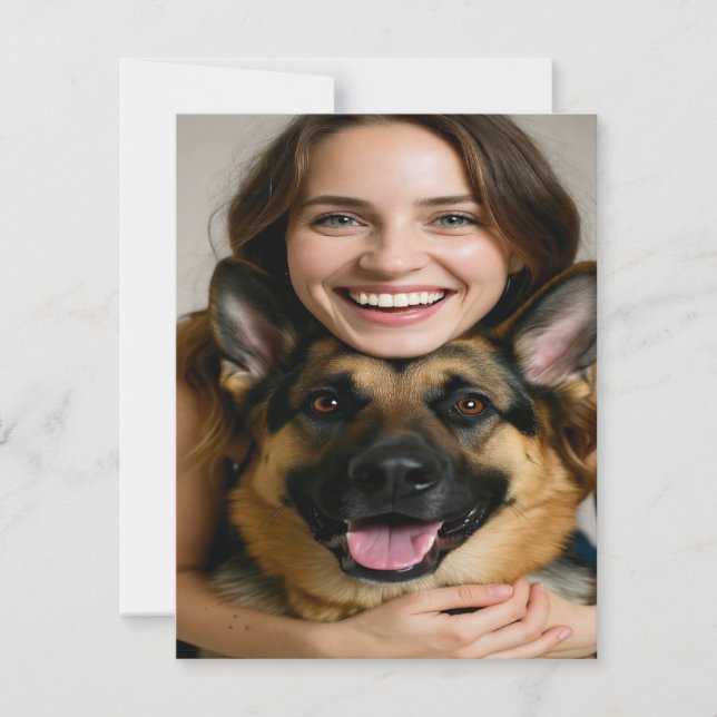 Add German Shepherd Photo Personalize Note Card (Front)