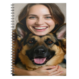 Add German Shepherd Photo Personalize Notebook