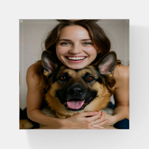 Add German Shepherd Photo Personalize Paperweight