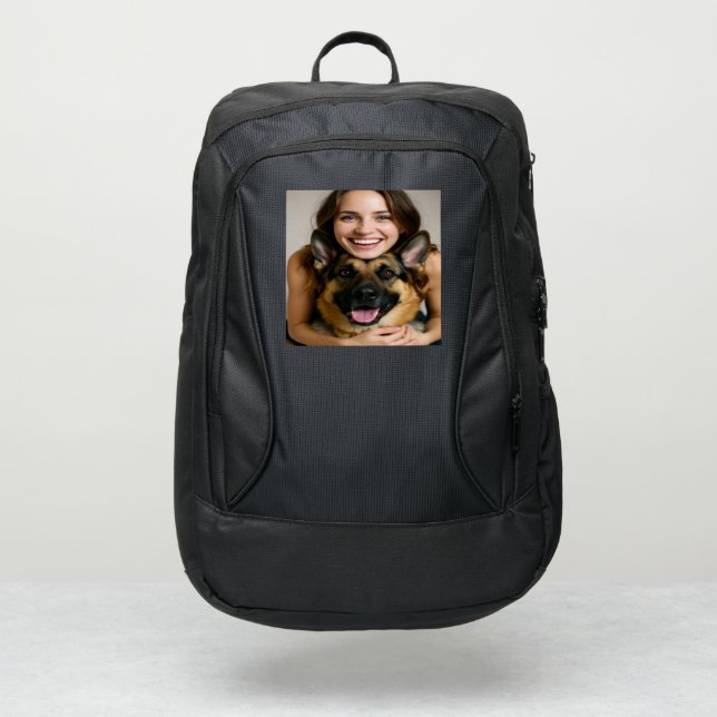 Add German Shepherd Photo Personalize Port Authority® Backpack (Front)