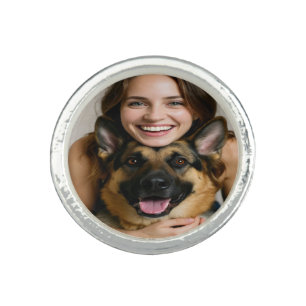 Add German Shepherd Photo Personalize Ring