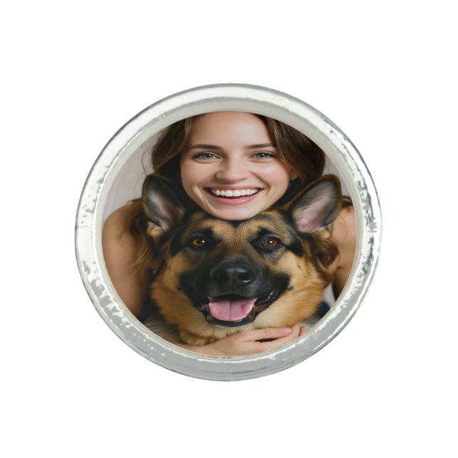 Add German Shepherd Photo Personalize Ring (Front)