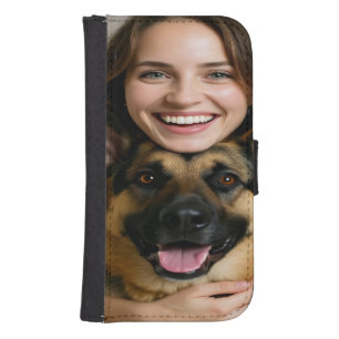 Add German Shepherd Photo Personalize Galaxy S4 Wallet Case