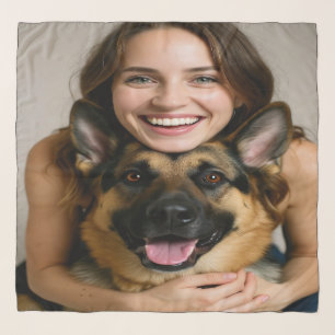 Add German Shepherd Photo Personalize Scarf