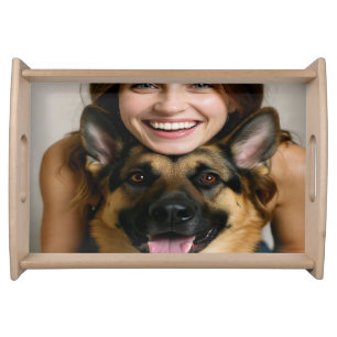 Add German Shepherd Photo Personalize Serving Tray