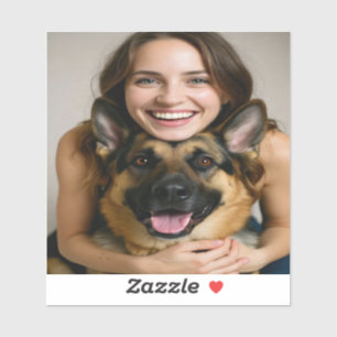 Add German Shepherd Photo Personalize Sticker