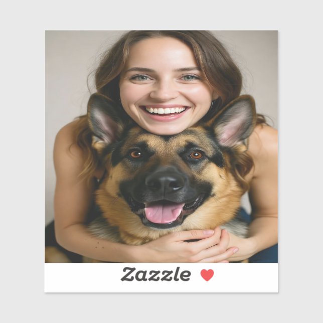 Add German Shepherd Photo Personalize Sticker (Sheet)