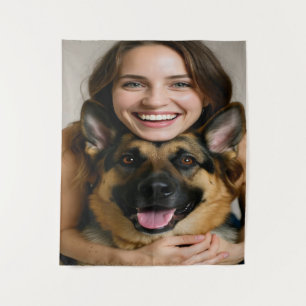Add German Shepherd Photo Personalize Tapestry