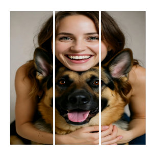 Add German Shepherd Photo Personalize Triptych