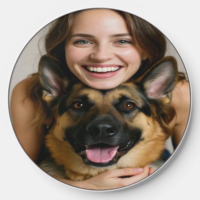 Add German Shepherd Photo Personalize Wireless Charger (Front)
