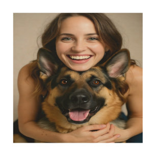 Add German Shepherd Photo Personalize Wood Wall Art