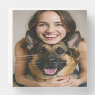 Add German Shepherd Photo Personalize Wooden Box Sign