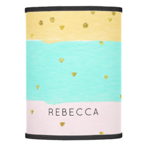 Add Girl's Name Colorful Delicate Modern Stripes Lamp Shade