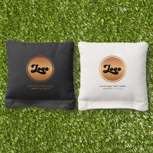 Add Gold Business Company Logo & Text Professional Cornhole Bags