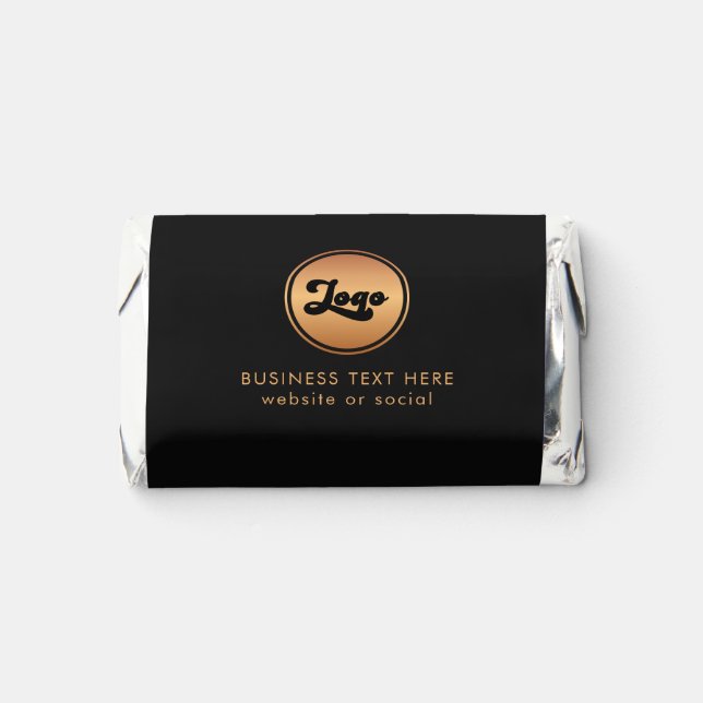 Add Gold Business Company Logo & Text Professional Hershey's Miniatures (Front)