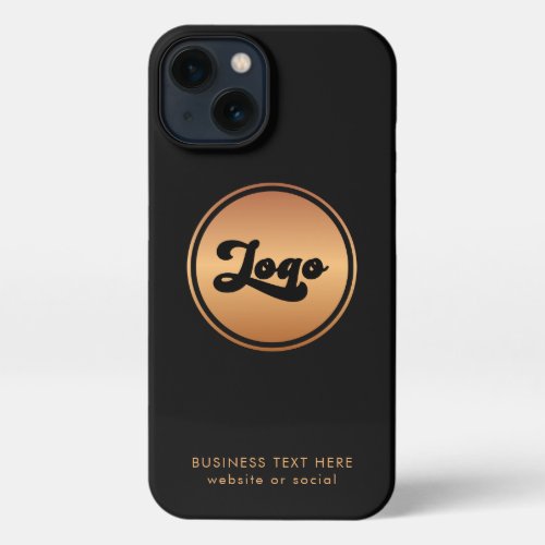 Add Gold Business Company Logo  Text Professional iPhone 13 Case