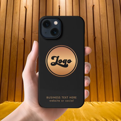 Add Gold Business Company Logo  Text Professional iPhone 13 Case