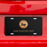Add Gold Business Company Logo & Text Professional License Plate<br><div class="desc">Promote your business with this cool license plate,  featuring custom logo & text. Easily add your own logo and info by clicking on the "personalize" option.</div>