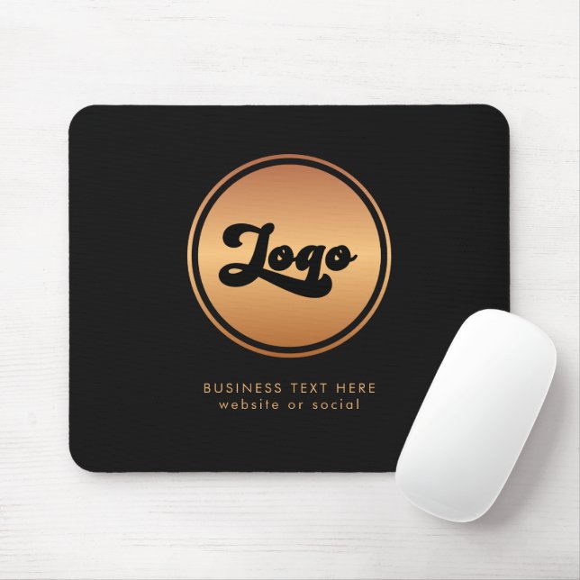 Add Gold Business Company Logo & Text Professional Mouse Pad (With Mouse)