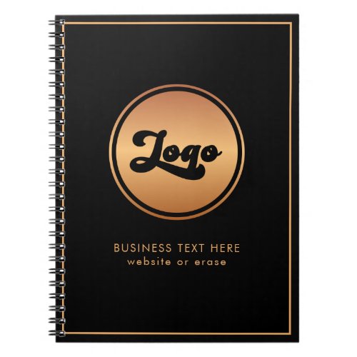 Add Gold Business Company Logo  Text Professional Notebook