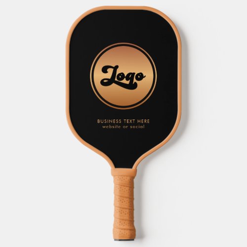Add Gold Business Company Logo  Text Professional Pickleball Paddle