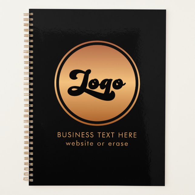 Add Gold Business Company Logo & Text Professional Planner (Front)