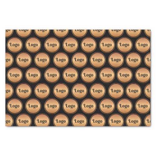 Add Gold Custom Business Logo Black Background  Tissue Paper