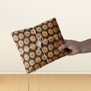 Add Gold Custom Business Logo Black Background Tissue Paper